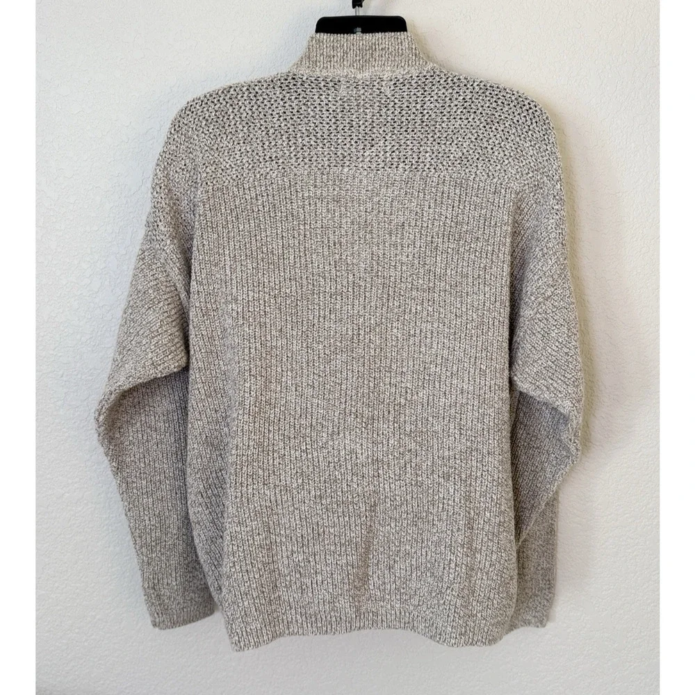 Vintage Eddie Bauer Henley Pullover Sweater Cable Knit Mens Large Grandpa USA